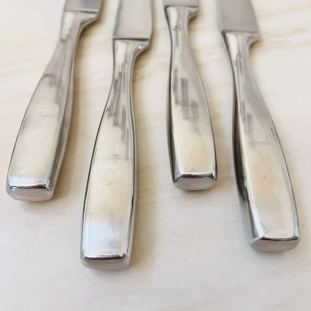 4pc YAMAZAKI Belgrove Dinner Knife 9 1/4” Stainless Glossy New French Hollow